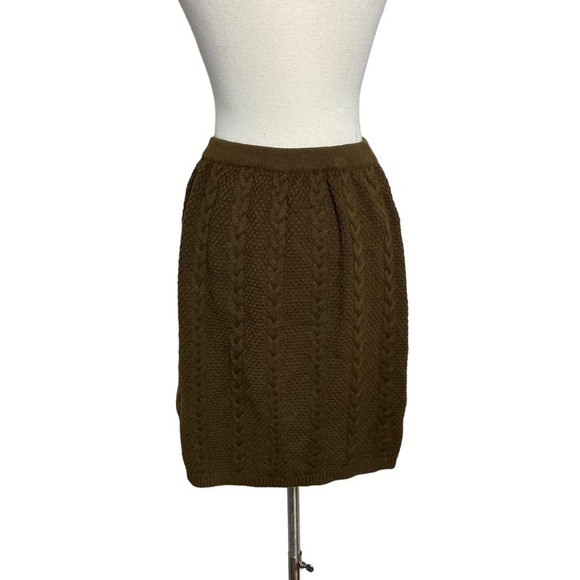 Ted Lapidus Paris Brown Cable Knit Skirt Size S - Picture 2 of 4